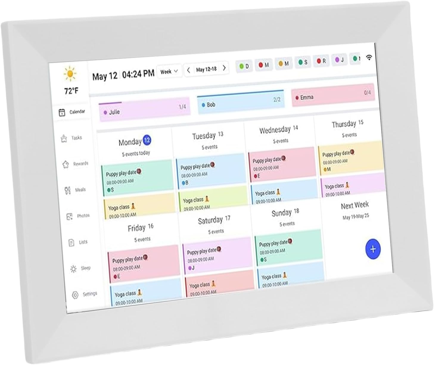 10.1 Inch Digital Calendar, Smart Chore Chart Organiser with Interactive Touchscreen, 1080P HD WiFi Wall Planner, App Control 32GB (uk-plug)