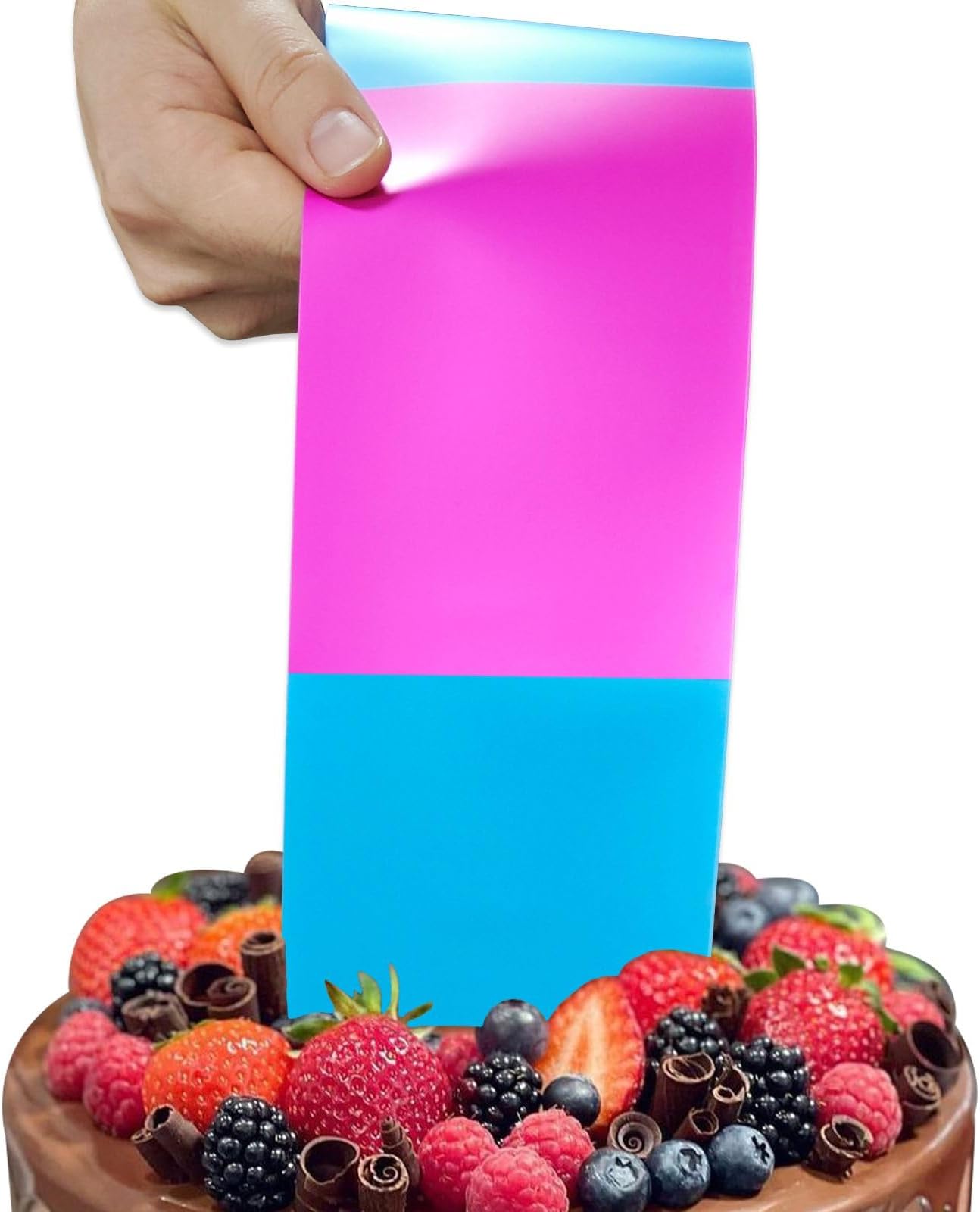 Gender Reveal Cake Pull Out Kit, Boy or Girl Cake Pulling Box Kit Included 1 Box 1 Pink Blue Strip 1 Clip, He or She Cake Reveal Box for Gender Reveal Party Supplies Cake Decorations