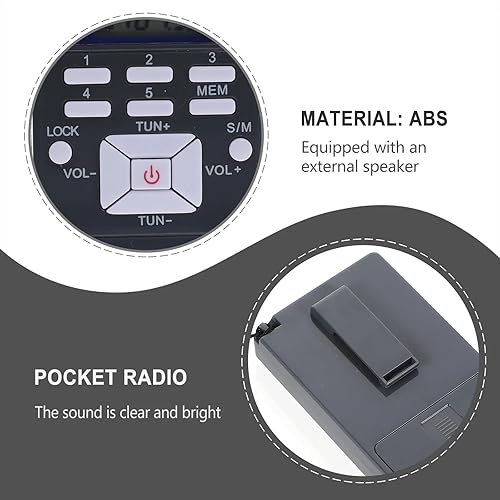Miniatura 7 de Radio FM portátil, batería AAA, mini estéreo DSP personal con auriculares, llave de bloqueo, ideal para caminar, trotar, ir a la iglesia, guía