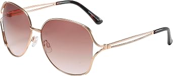 Piranha Eyewear Savannah Gold Oversize Sunglasses for Women w/Mauve Lens