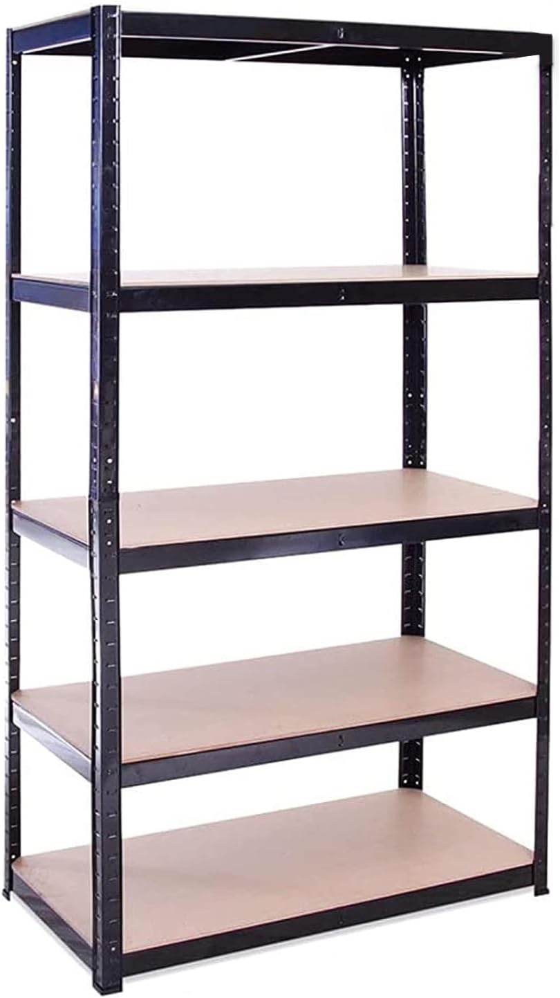 Garage Shelving Units - 71" H x 35" L x 12" W - Heavy Duty Racking - Shelves for Storage -1 Bay - Black - 5 Tier - 2000LB Capacity (400LB Per Shelf) - Workshop, Shed, Office - 5 Year Warranty