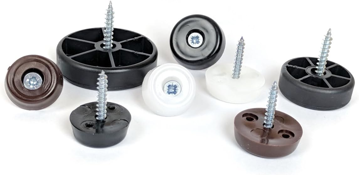 Keay Vital Parts 24 Pieces Furniture Glides 30mm Black Chair, Sofa