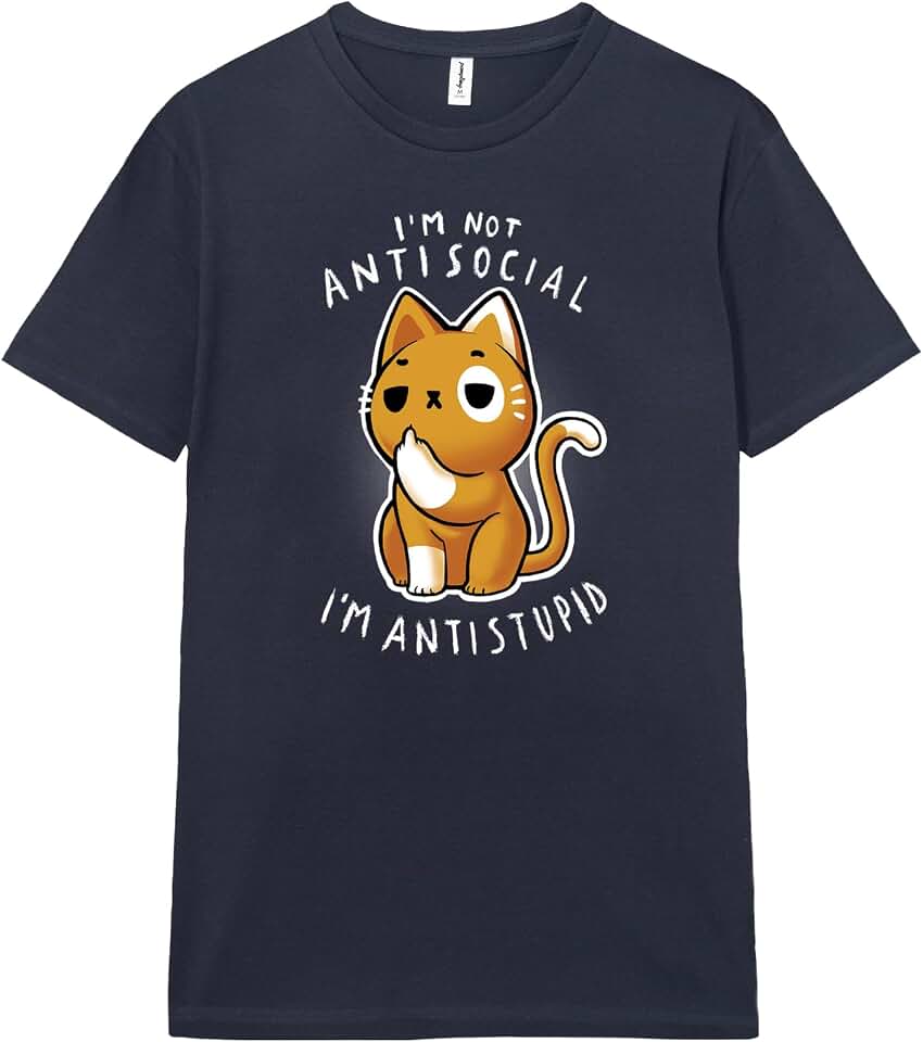 Pampling Maglietta Manica Corta in 100% Cotone, Abbigliamento Unisex per Uomo e Donna in 5 Taglie, T-Shirt Nera, Modello Sarcasm Label (XL