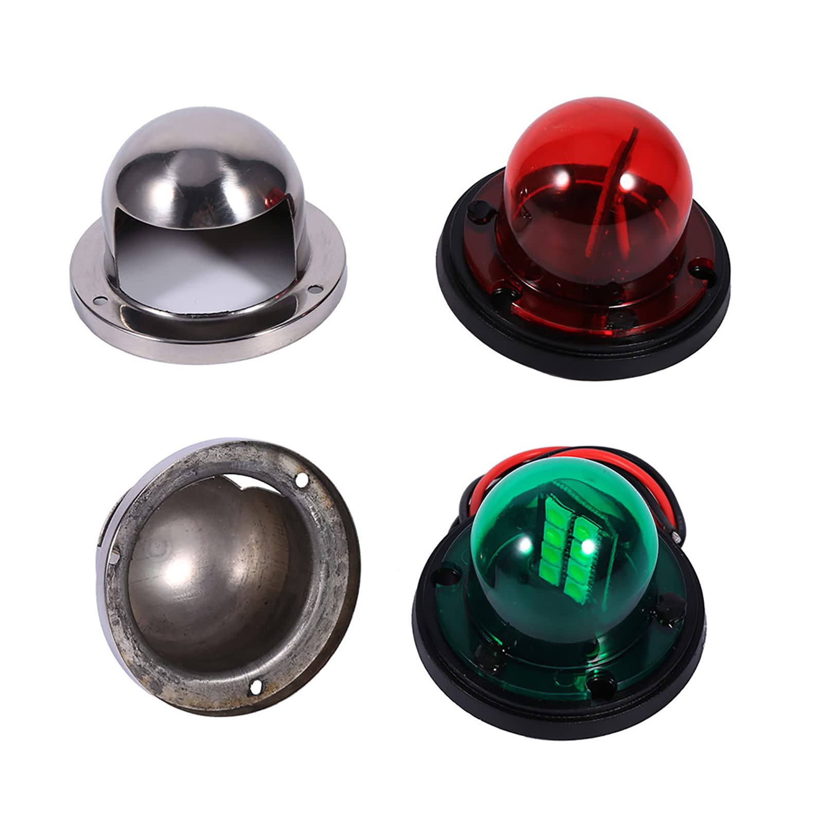 Luce Navigazione Barca, luce dello yacht dell'acciaio inossidabile Acciaio Inox 12V LED Marine Boat Yacht Rosso Verde Arco Luce di Navigazione prua per le barche Ricambi barca/yacht