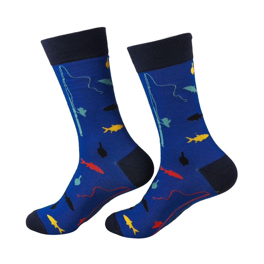 Eco Chic Unisex Fishing Navy Mens Bamboo Socks Breathable Hot And Cold Weather Uk 6-11 Single Pair (Fishing Navy)