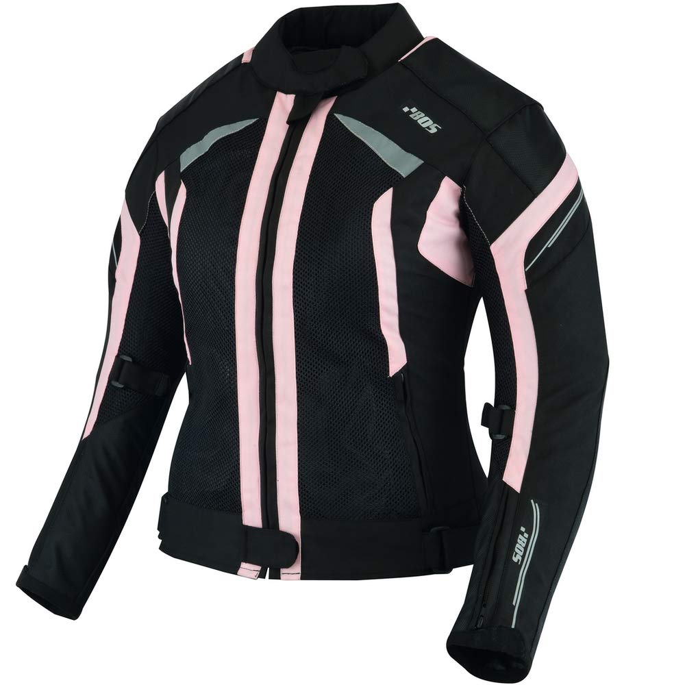 DAMEN MOTORRADKOMBI JACKE + HOSE + HANDSCHUHEN - BIKE MOTORRAD ROCKER TOURING in verschiedenen farben (M, Schwarz Rose)