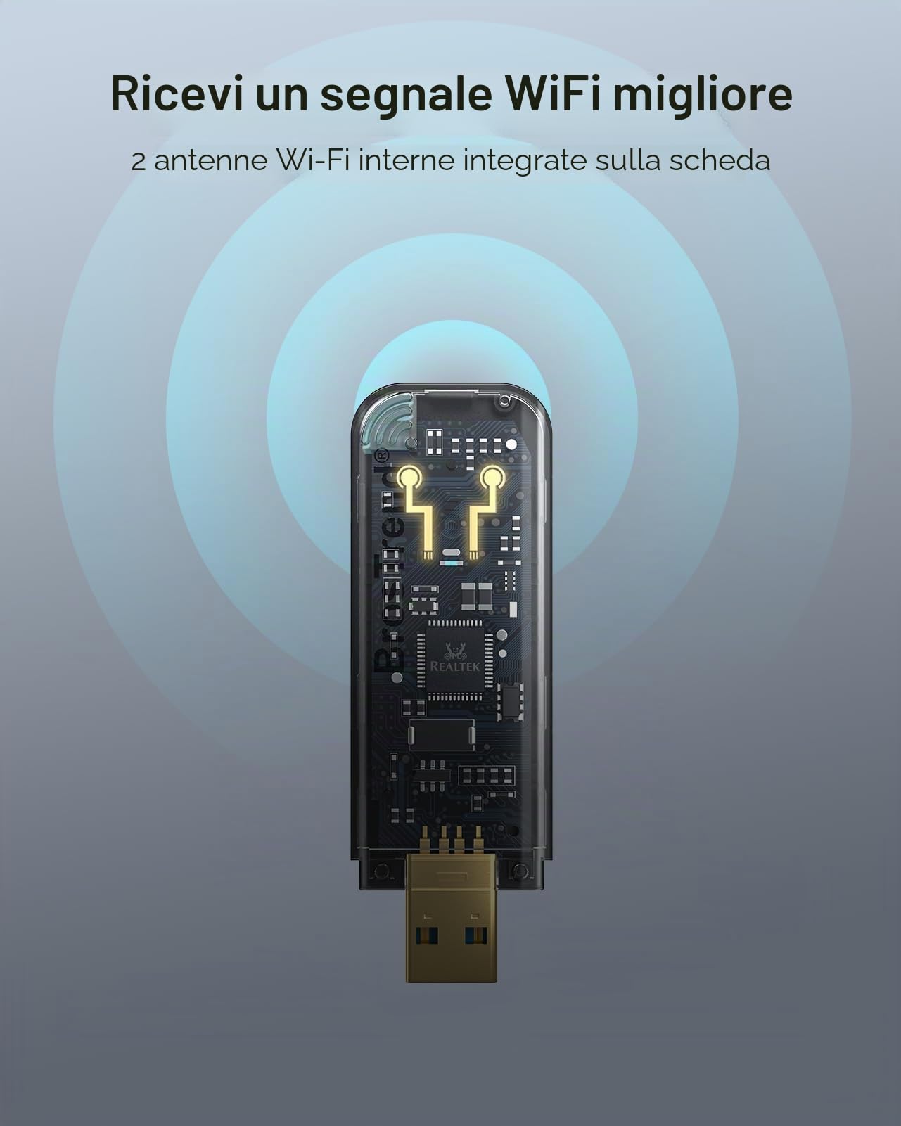 BrosTrend 1200Mbps Linux Chiavetta WiFi USB per PC con Kali, Ubuntu, Mint, Debian, Kubuntu, MATE, Zorin, PureOS, Raspberry Pi 2+, Windows 11/10/8.1/8/7, USB3.0, 5GHz / 867Mbps + 2.4GHz / 300Mbps