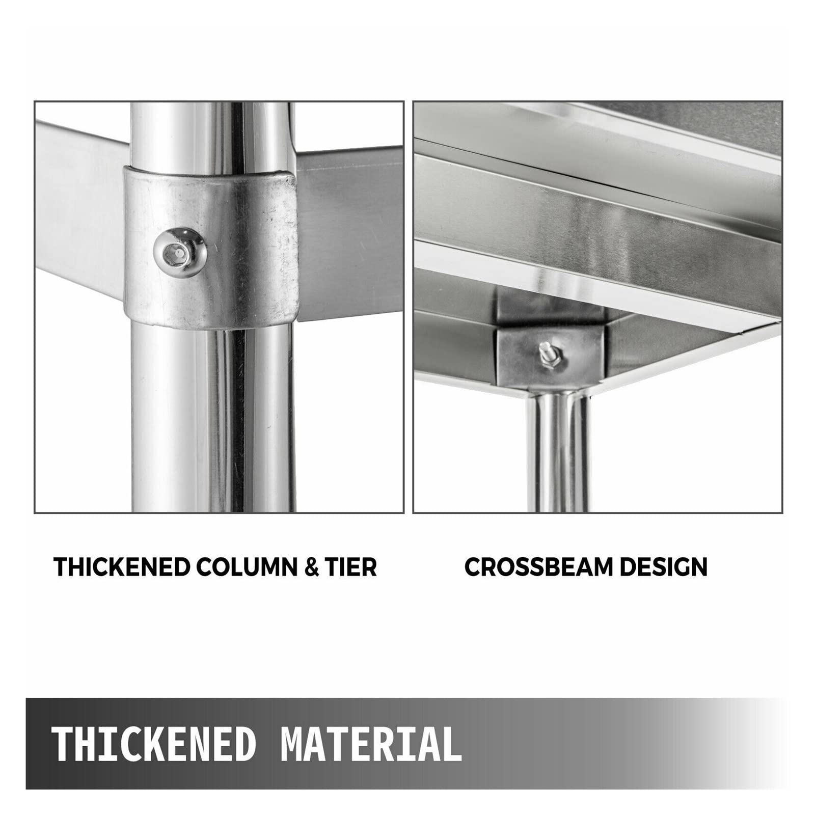 Estante de almacenamiento comercial de acero inoxidable de 4 niveles y 5 niveles for cocina, almacén, garaje, almacenamiento de utensilios de cocina Para principiantes(4 Tier 58.5in x 17in)