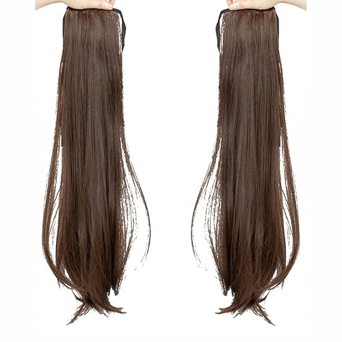 Miniatura 9 de LesafeV Peluca de cola de caballo de 2 piezas, extensión de cabello largo y lacio, para cosplay, cola de caballo, cola de caballo, cola de cerdo,