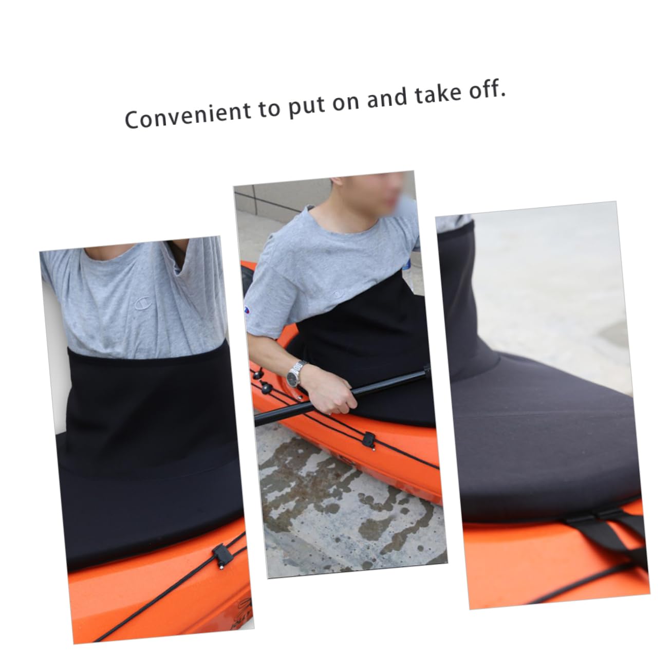 Faldones de Cubierta de Kayak Impermeables de Neopreno Sbr Correas Elásticas Antideslizantes para Piragüismo y Kayak en Tamaño Único 85-105 Cm