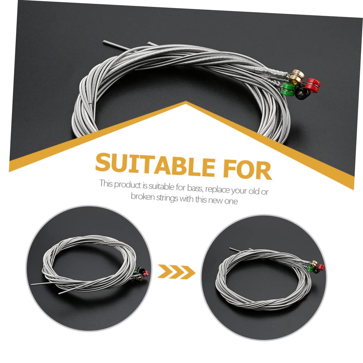ibasenice 4 Juegos Accesorios De Guitarra De Cuerda Accesorio De Guitarra Banjo os Música Alambre os De Música os De De Metal Instrumento De Bajo De Acero