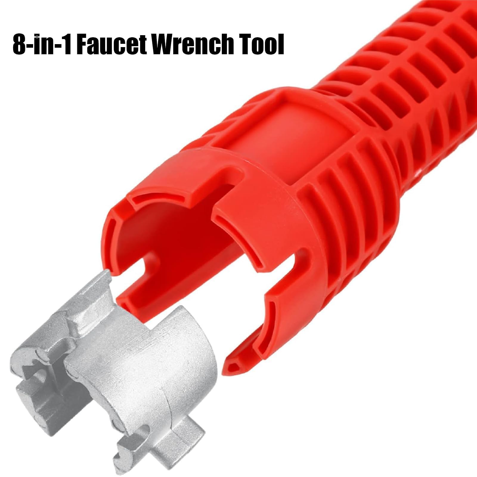 QXCFTW 8 in 1 Multifunctional Tap Spanner, Tap Spanner for Tight Space Kitchen Drain Tub Removal nut Plumbing Plumber - Image 4