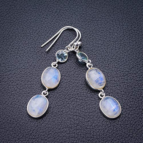 Pendientes de plata 925 StarGems hechos a mano con piedra lunar 2