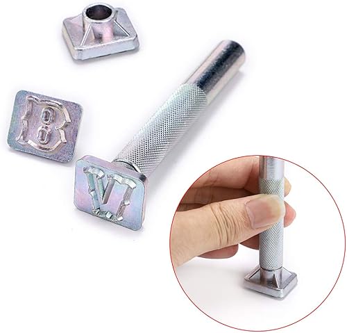 Miniatura 26 de OwnMy Juego de sellos de letras mayúsculas, 1/2 pulgadas/0.512 in, juego de herramientas de sello de letras de cuero, herramientas de estampado