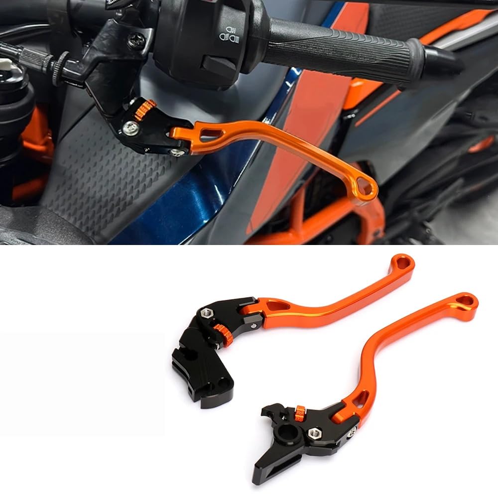 Für Duke 390 2024 2025 Bremskupplungshebel Motorrad Einstellbar Klapphebel Kupplungshebel Bremshebel Set