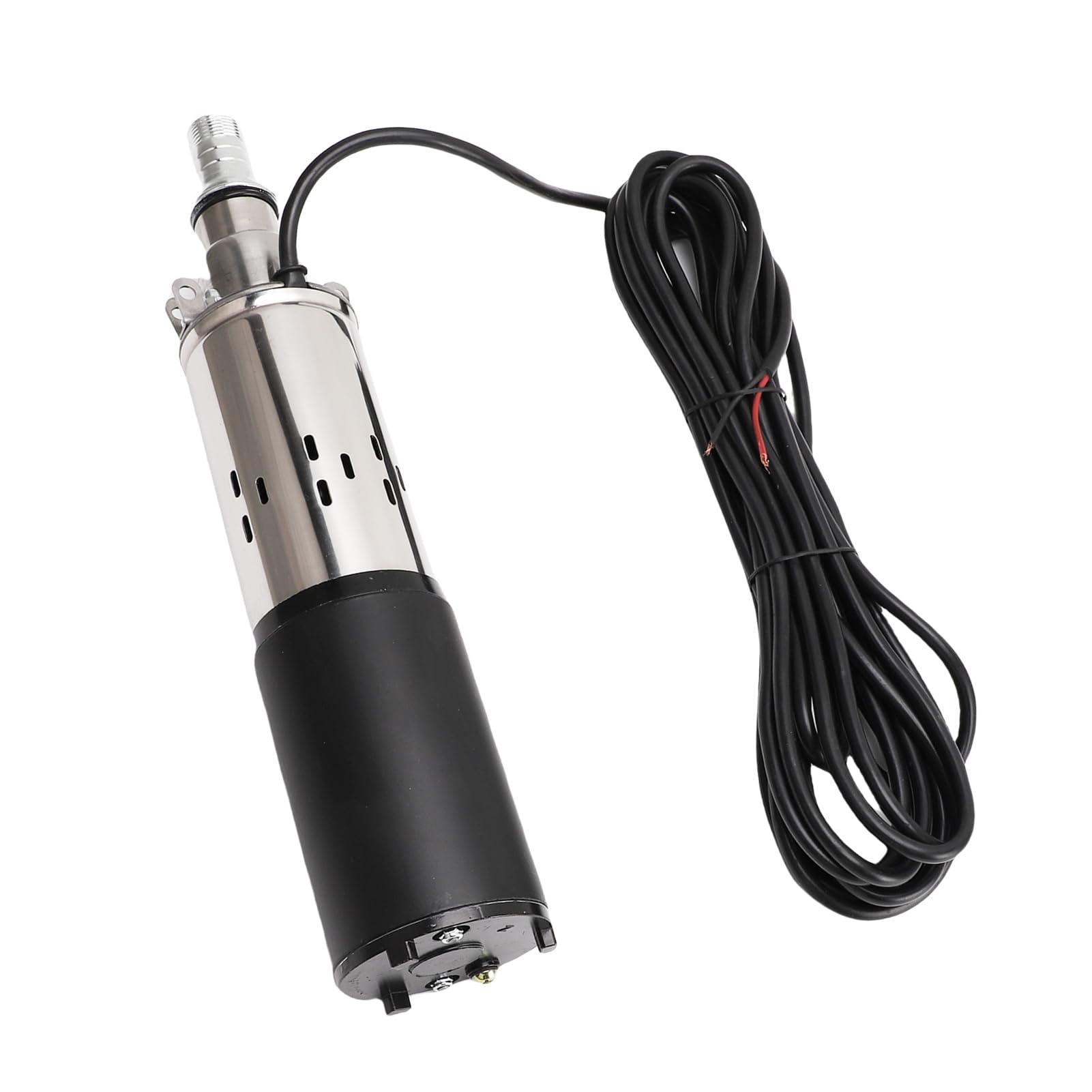 SIXRUN Bomba de Pozo Profundo de 12 V, Bomba de Agua Sumergible de Acero Inoxidable con Elevación de 30 M, Flujo de 1,2 M3 por H, Salida NPT 3 de 4 Pulgadas y 1 Pulgada, Cable de 7 M para