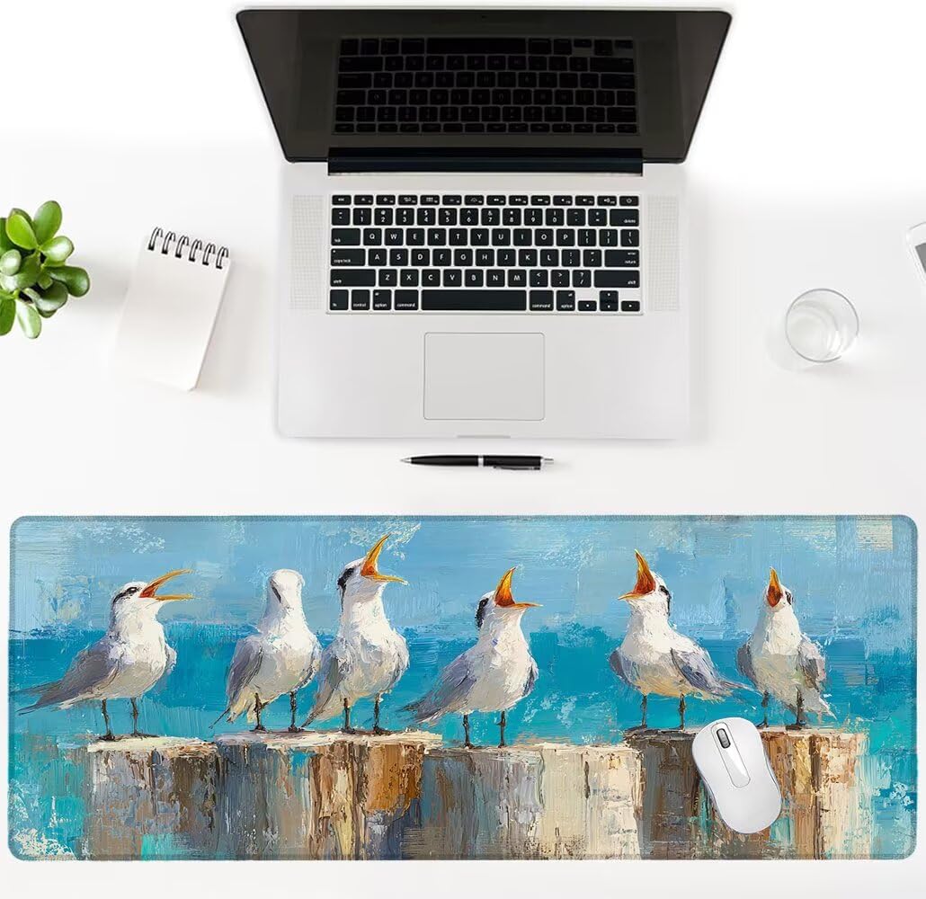 Alfombrilla Ratón XXL 1600x800x3 mm Mouse Pad Grande Gaming Aves Alfombrilla Escritorio,con Base de Goma Tapete Escritorio con Bordes Cosidos, Impermeable Antideslizante Ordenador Desk Mat zj-33