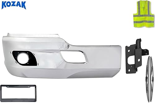 Miniatura 2 de KOZAK Extensión de parachoques de esquina de plástico cromado con orificio para luz antiniebla (lado derecho del pasajero) con soporte compatible