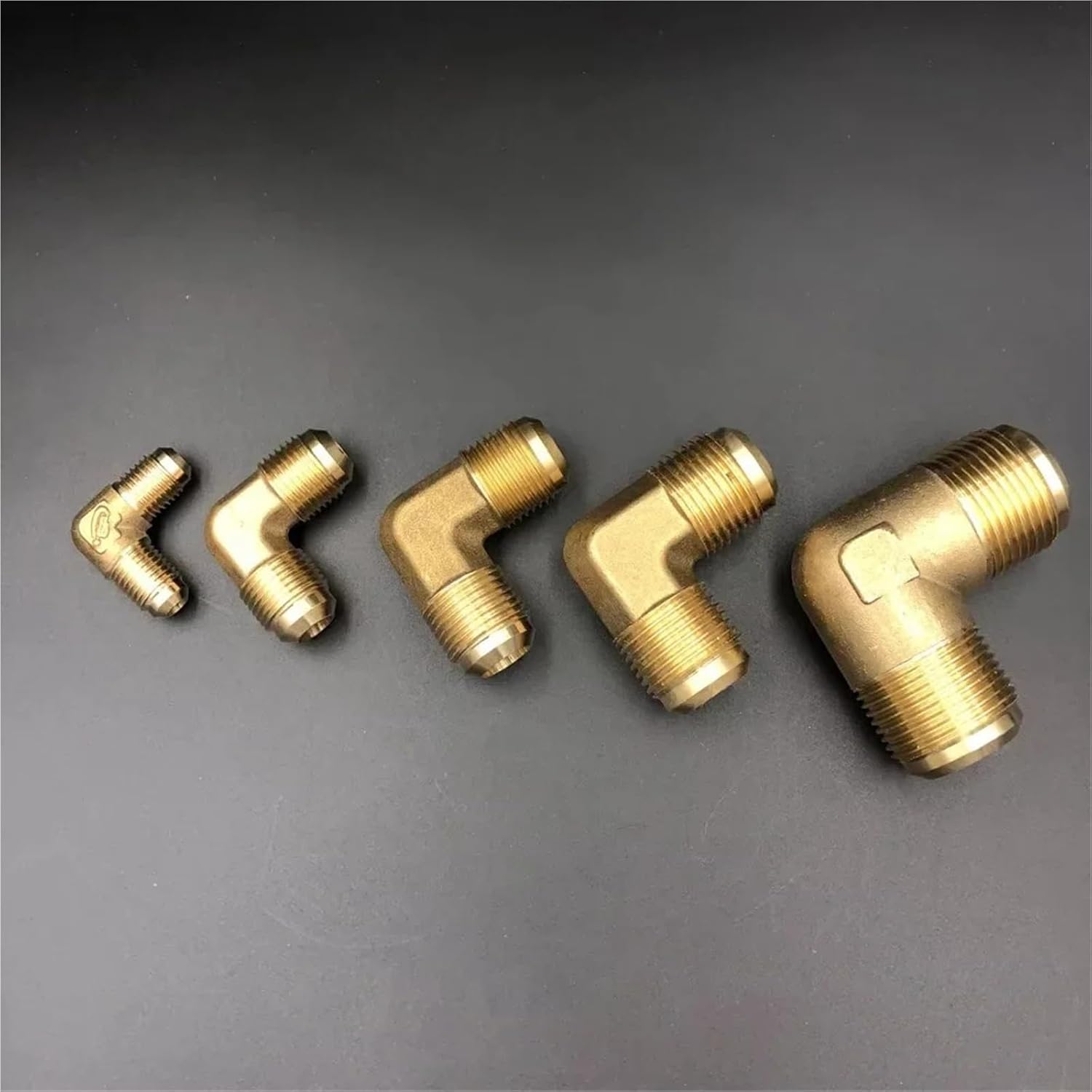 Brass Elbow 6pcs 90 Degree Elbow Flare Fit Connector Brass Pipe Fitting For RV Water Hoses(With Nut,12.7MM 1L2 INCH_ELBOW SAE THREAD)