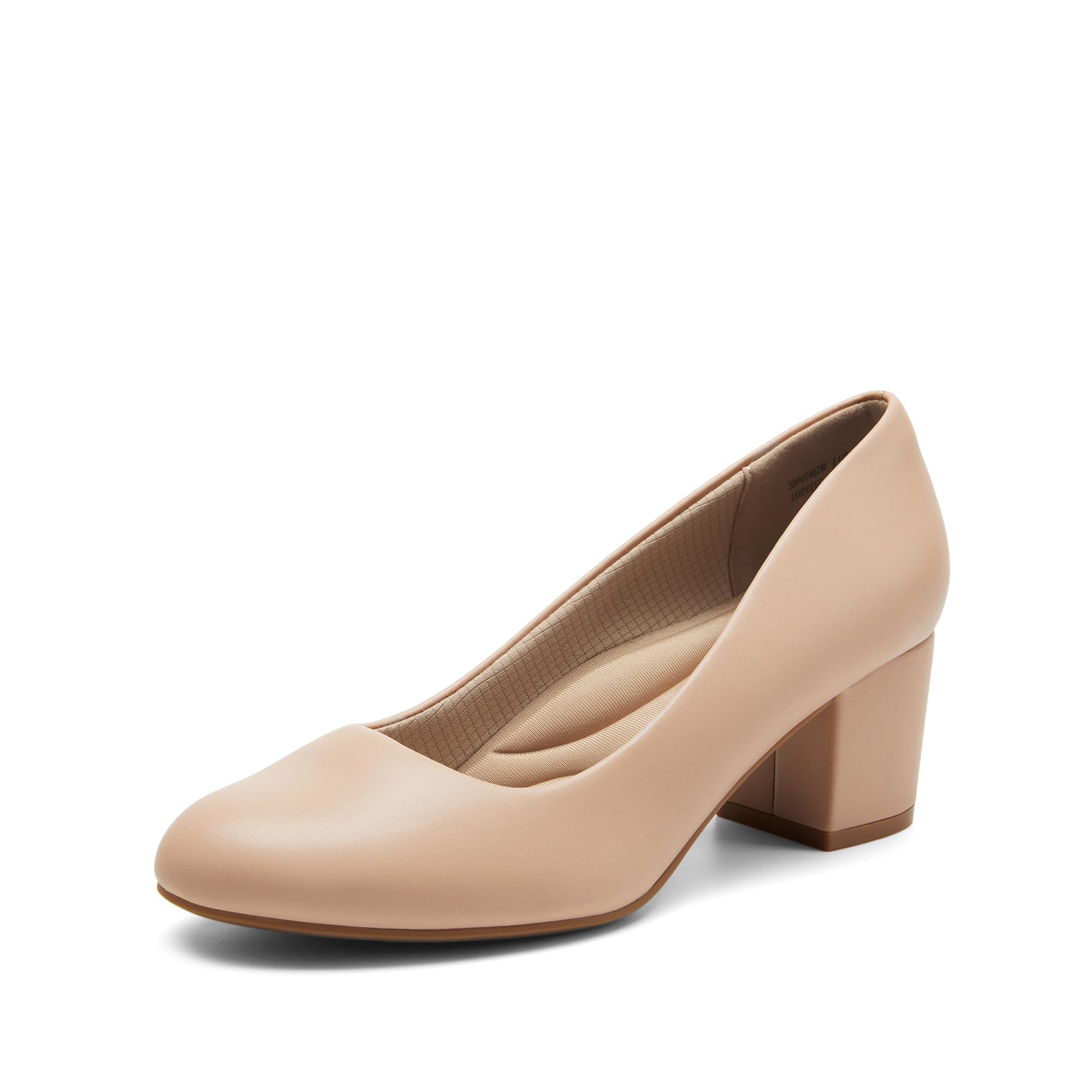 Women's Block Heel Pumps Round Toe Dress Shoes