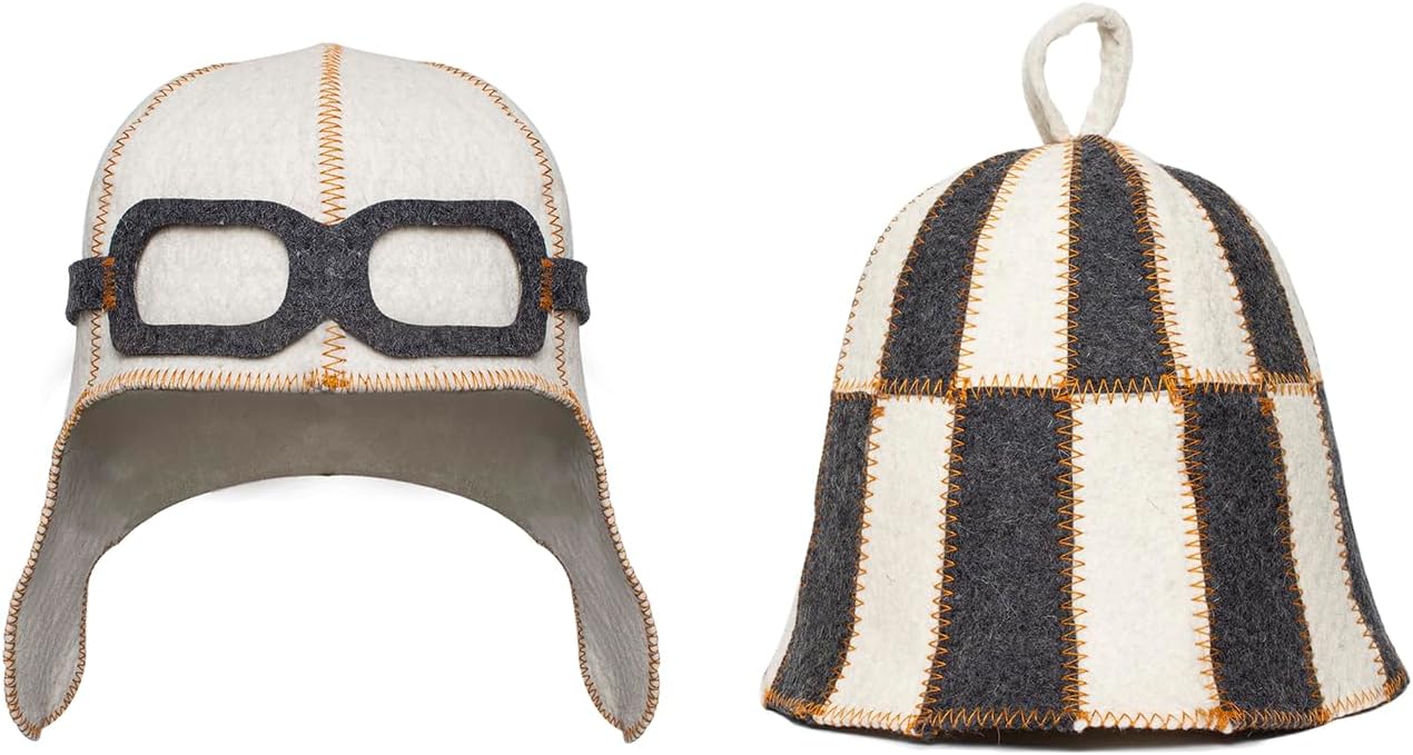 Aviator Sauna Hat + Sauna Hat Checkered
