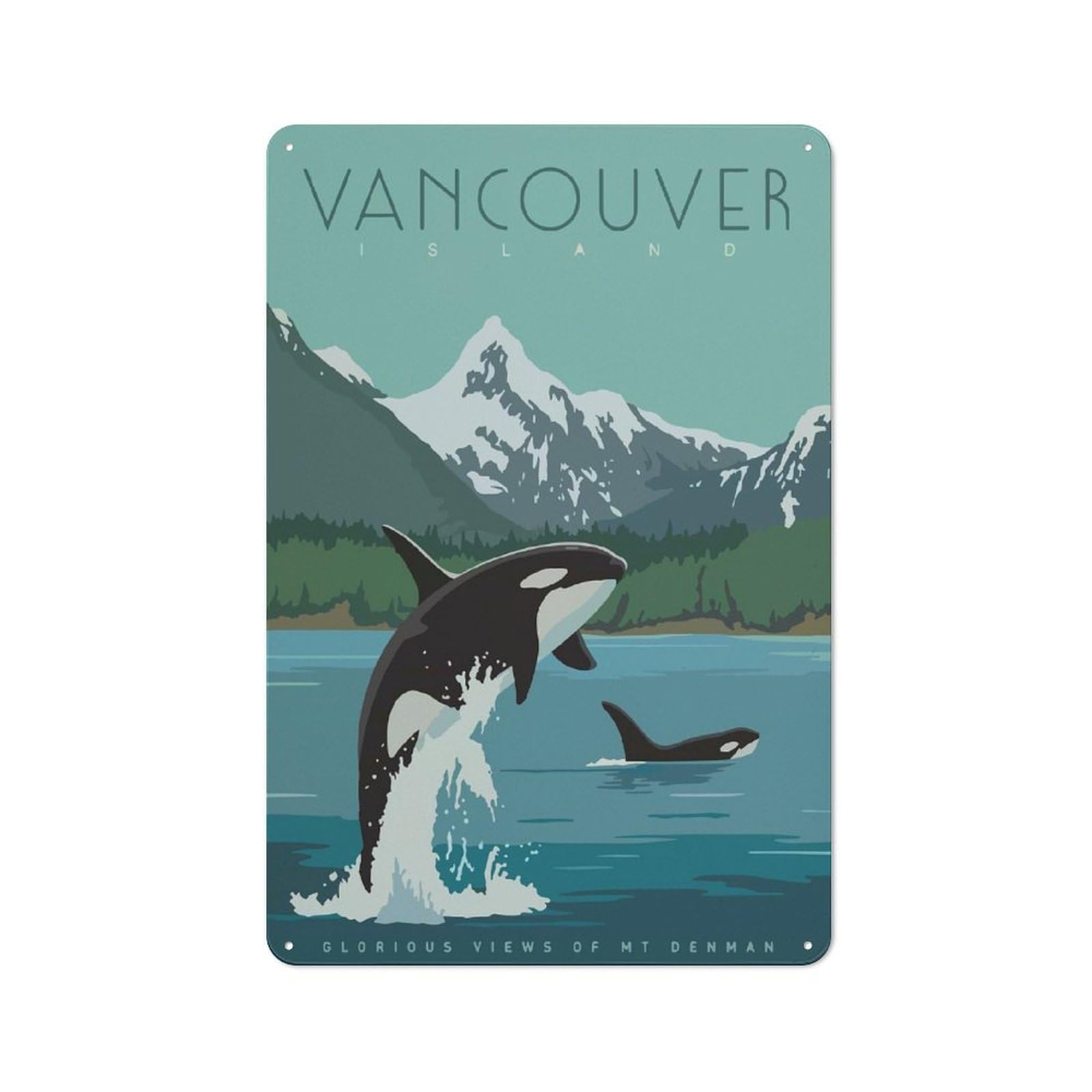 Junmoney Travel To Vancouver Tin Wall Plaque 30X20cm With For Hobby Room Or Studio, For Updating Hobby Room And Studio After Moving