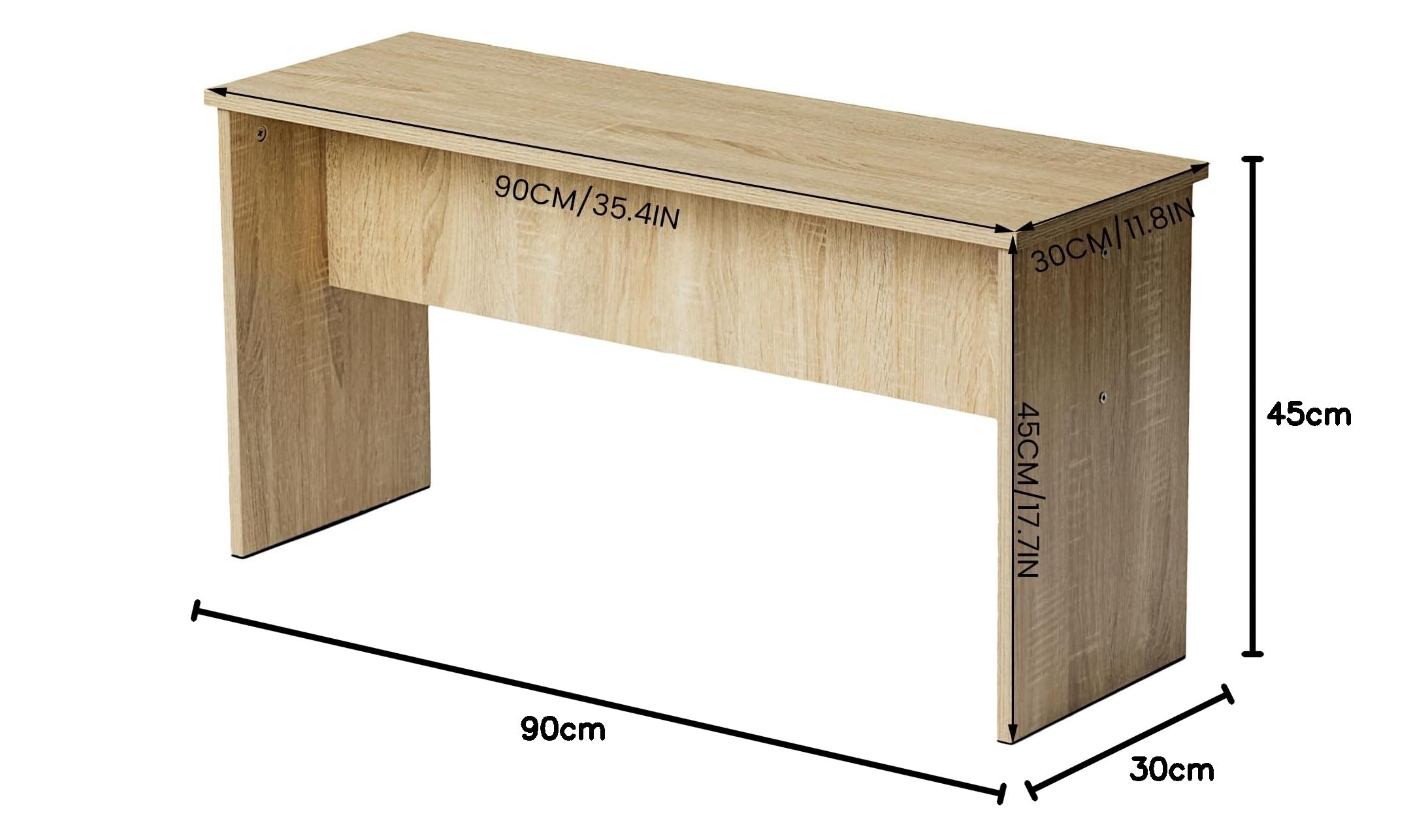 Bancs de Salle à Manger, Lot de 2, Siège pour Cuisine,90x30x45 cm,pour Cuisine, Salle à Manger, Salon,Chêne
