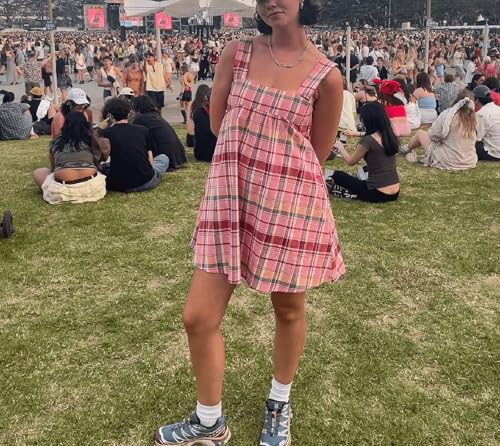 Image of Women Y2K Tie Shoulder Mini Dress Bow Babydoll Ruffle Short Dress Summer Boho Floral Flowy Beach Sundress