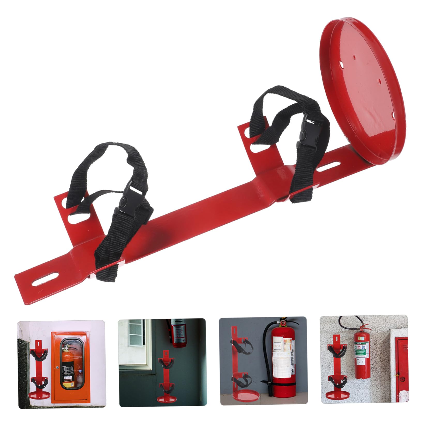 SOIMISS Soporte de Pared para Extintor de Incendios, Colgador Ajustable de Hierro y Poliéster, Fácil de Instalar para Oficina y Hogar