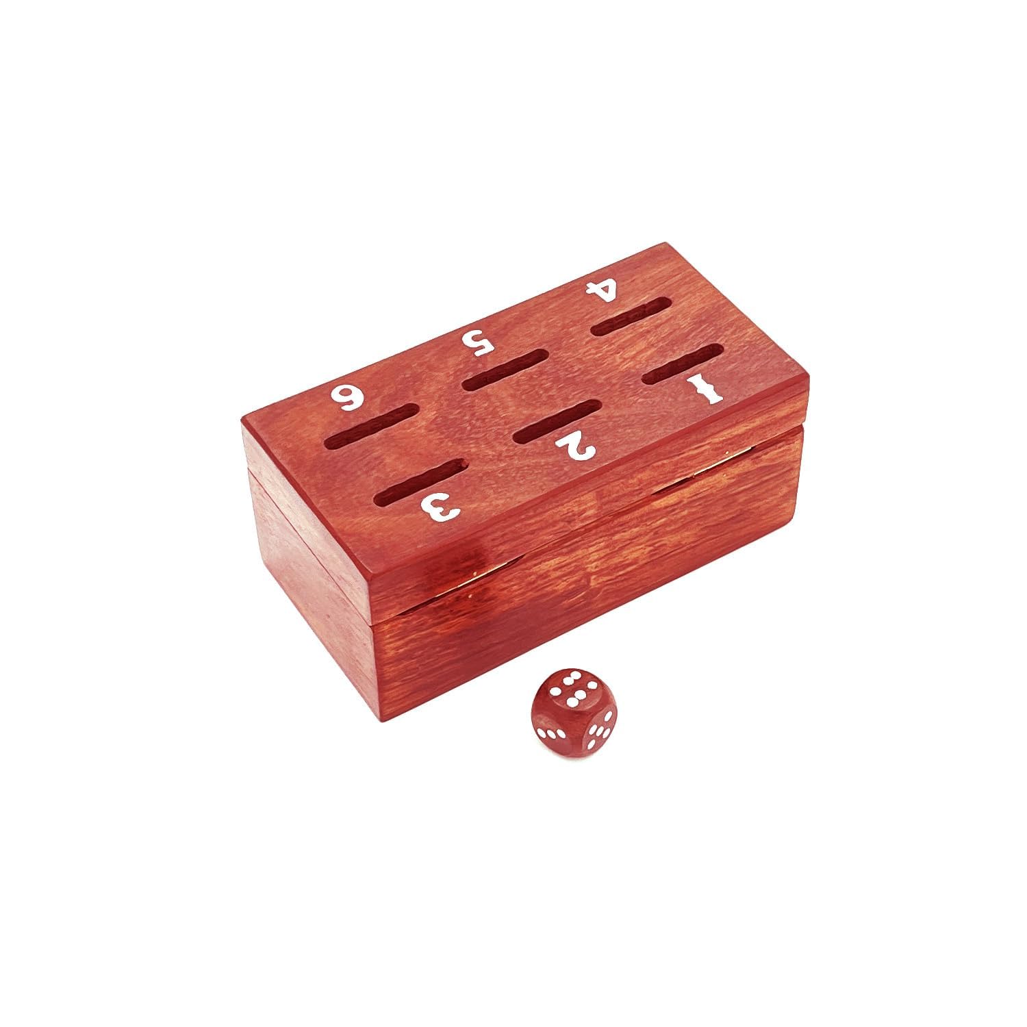 Wooden Dice Coin Game - Includes 1 Dice and 1 Small Wooden Box - Natural Wood - Useful for Board Games, Family Fun, and Night Essentials 4