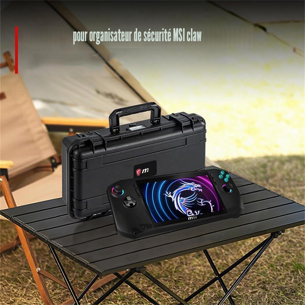 LiLiTok étui de transport rigide pour MSI Claw A1M, résistant aux chocs, portable pour accessoires de console, Noir