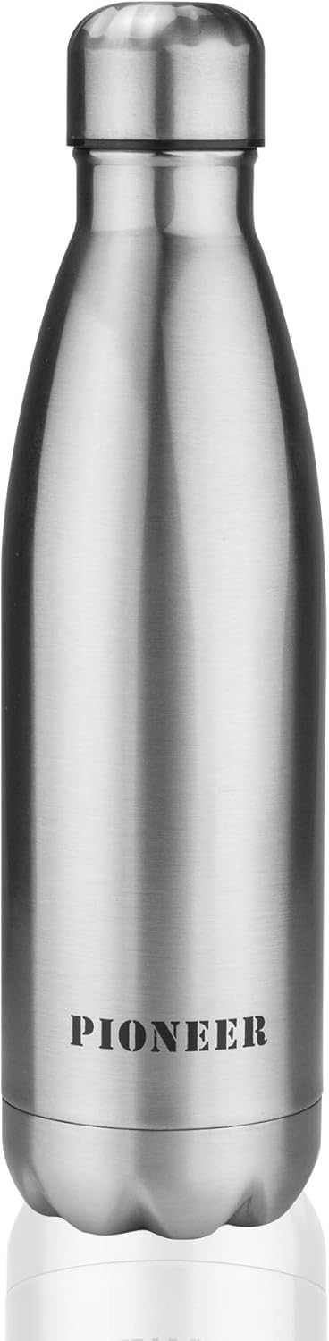Pioneer Vacuum Insulated Stainless Steel Double Walled Hot/Cold up to 8 Hours BPA Free Reusable Bottle 100% Leak Proof 500 ML