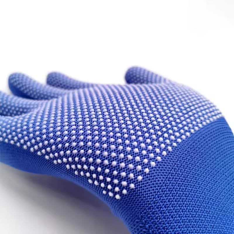 Image of Heega PVC Dotted Cricket Tennis and Batting Gloves for Men with Flexible and Secure Elastic Wrist | Extra Grip, Breathable Cotton Tennis Batting Gloves for Cricket (Blue, 1 Pair)