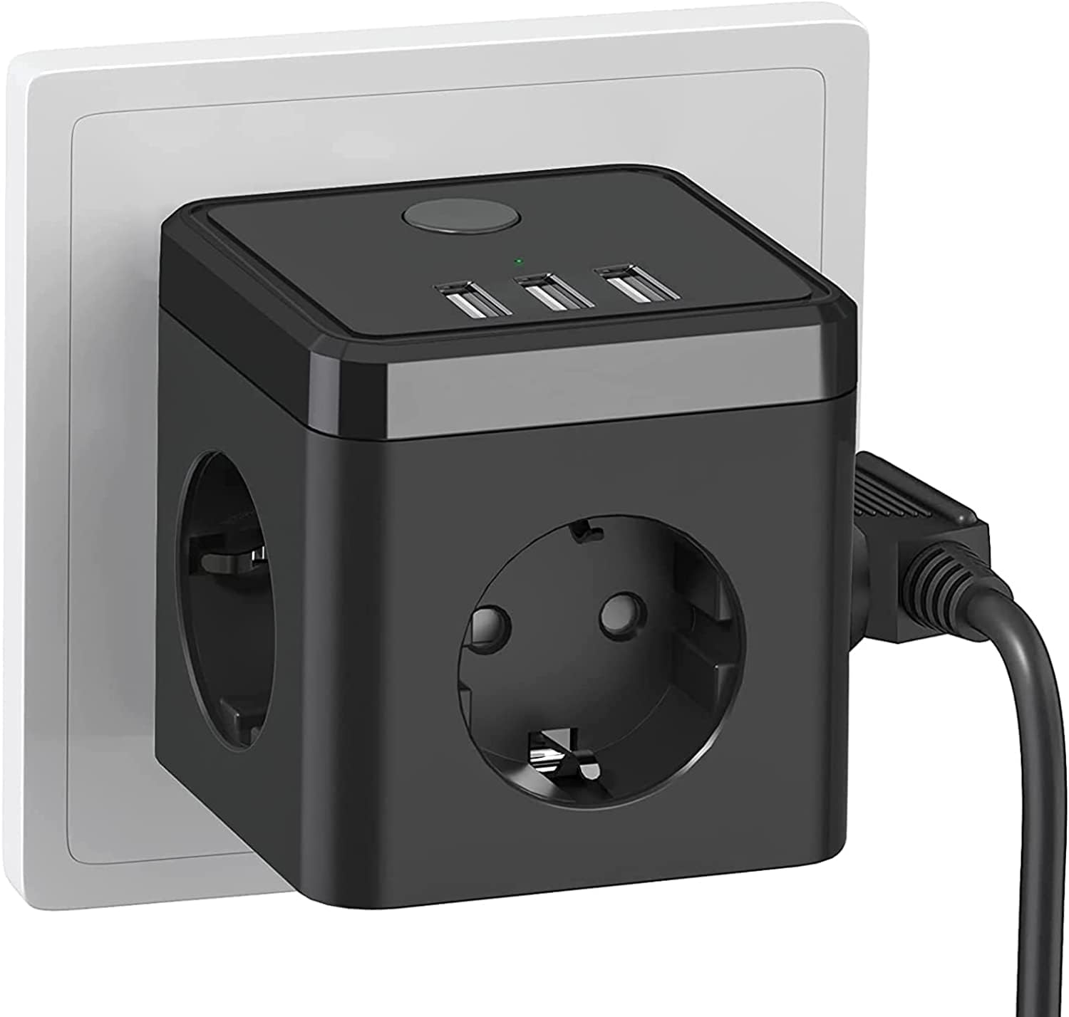 JSVER Steckdosenleiste USB mit 2 Fach Reisen Mehrfachsteckdose