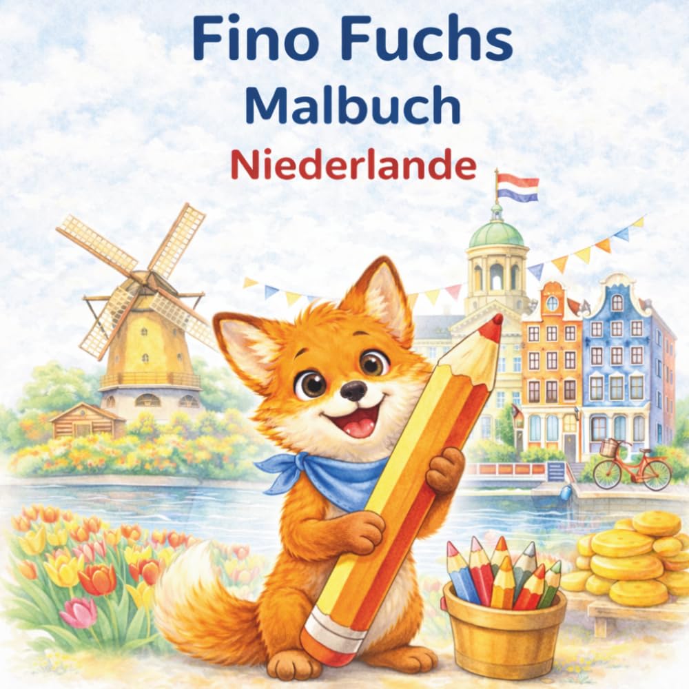 Fino Fuchs – Mal- und Mitmachbuch Niederlande: Ein kreatives Reiseabenteuer für Kinder ab 4 Jahren