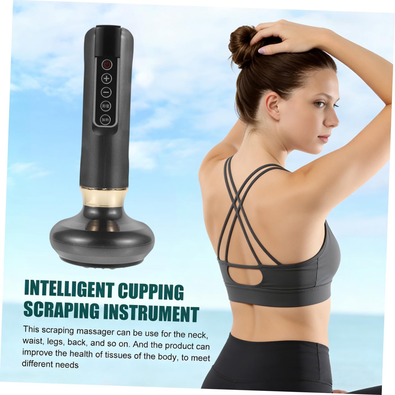 Abaodam Raspador Eléctrico Multifunción Masajeador de Manos Ventosas Herramienta de Gua Sha Eléctrica para Relajación Muscular para Spa Casa