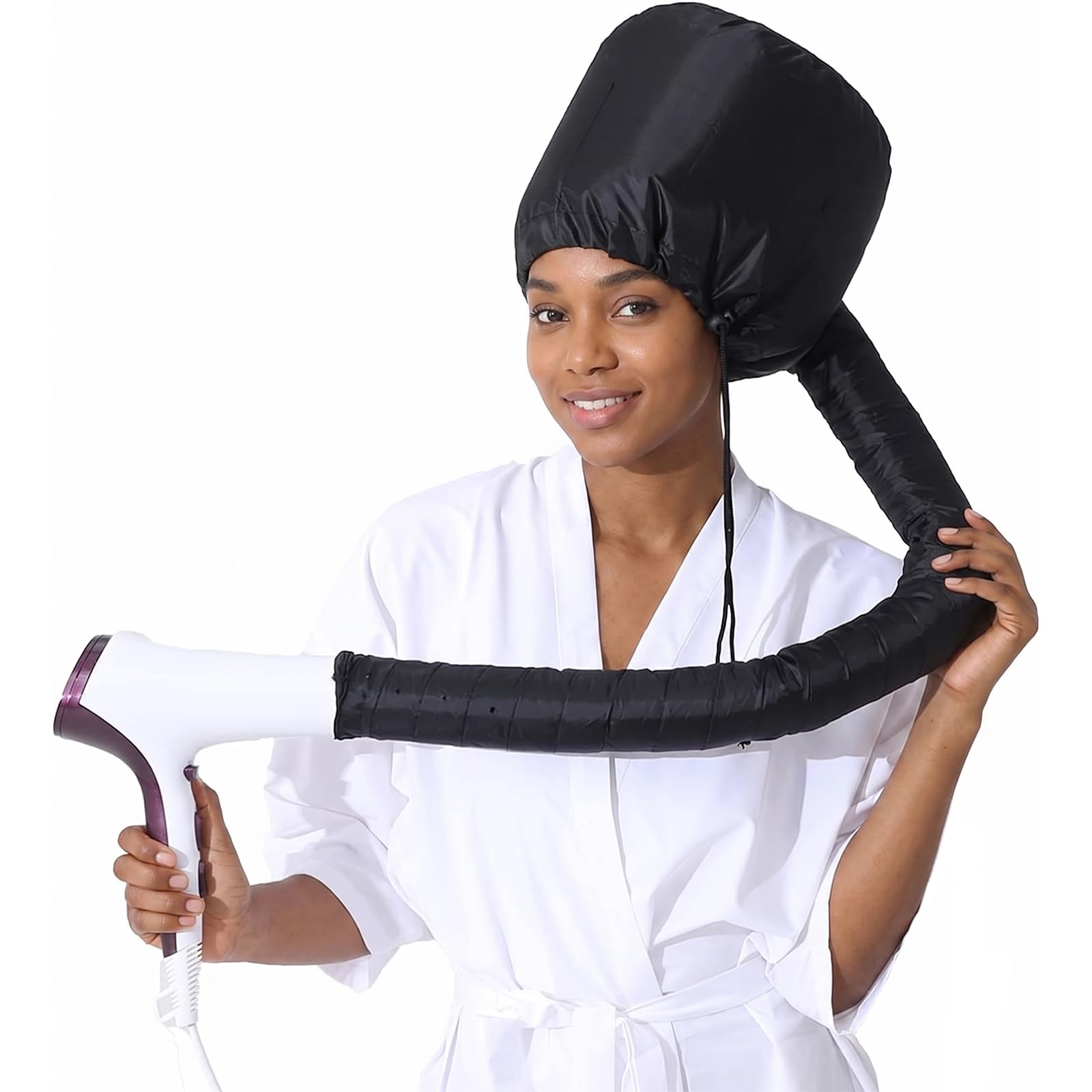 Accessori Capelli, Cuffia Asciugacapelli Per Phon, Cuffia Per Asciugare Capelli Ricci, Cuffia Asciugacapelli, Cappello Per Asciugatura Rapida, Nero, Compatibile Con Phon A Bocca Piccola