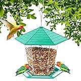 LTKOUGFAM Window Bird Feeder, Crystal Clear View Acrylic Plastic Squirrel Proof Bird Suction Cup wit
