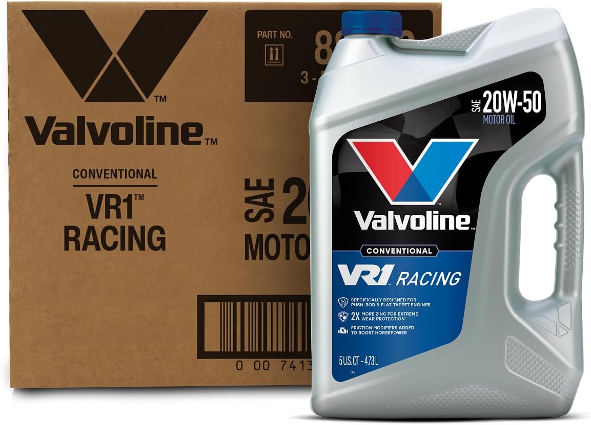 VR1 Racing SAE 20W-50 Motor Oil 5 QT, Case of 3