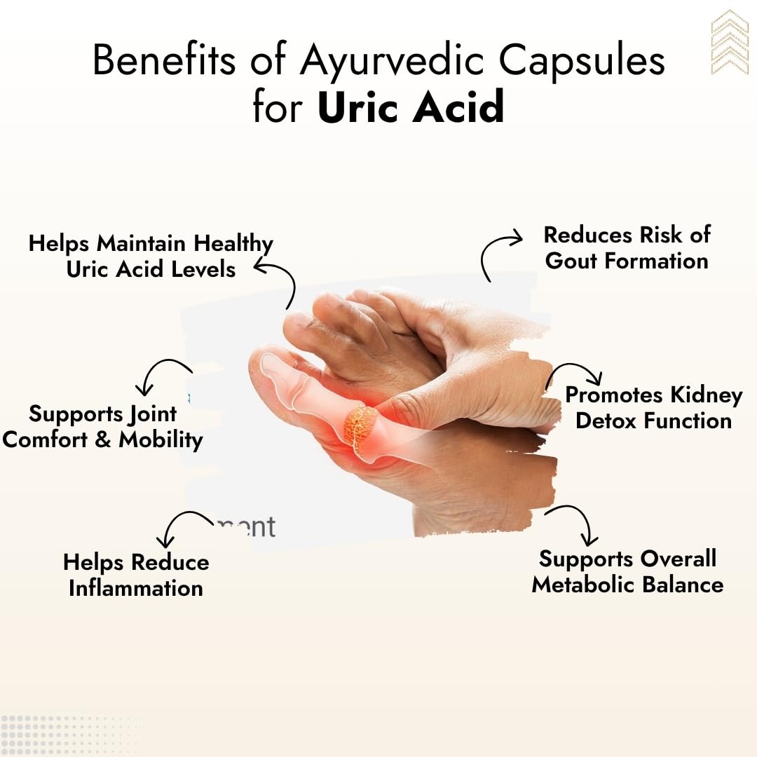 Uric Acid Ayurvedic Medicine (Lab-Tested) | Advanced Ayurvedic Formula for Joint Pain & Uric Acid Control Supplement | Balancing Uric Acid Naturally — Amazon image 4