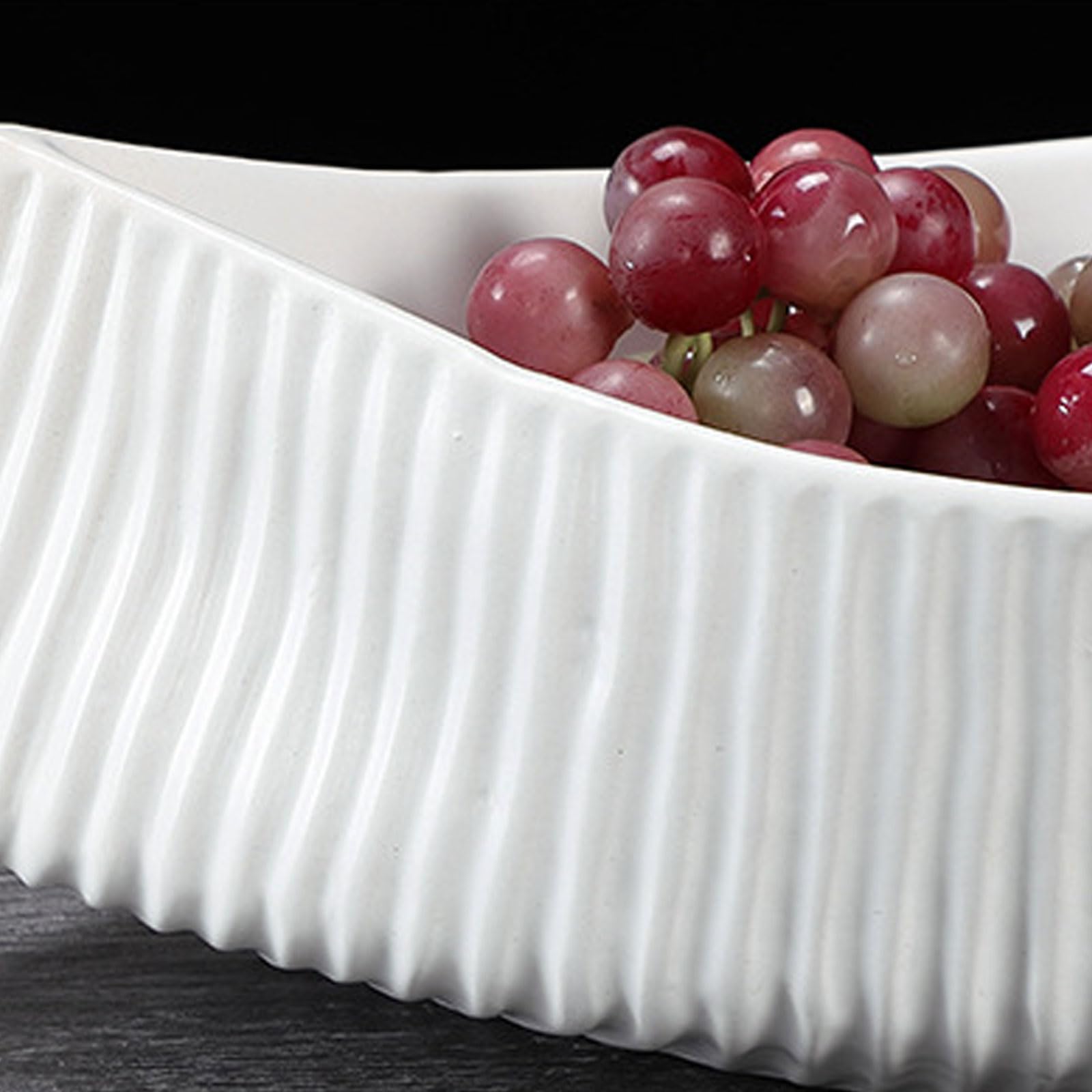 Cuencos Aperitivos Vasitos CeráMico Ovalado Blanca Con Asas Hornear Servir Para Frutas Frescas Panes DecoracióN Mesa RúStica-A
