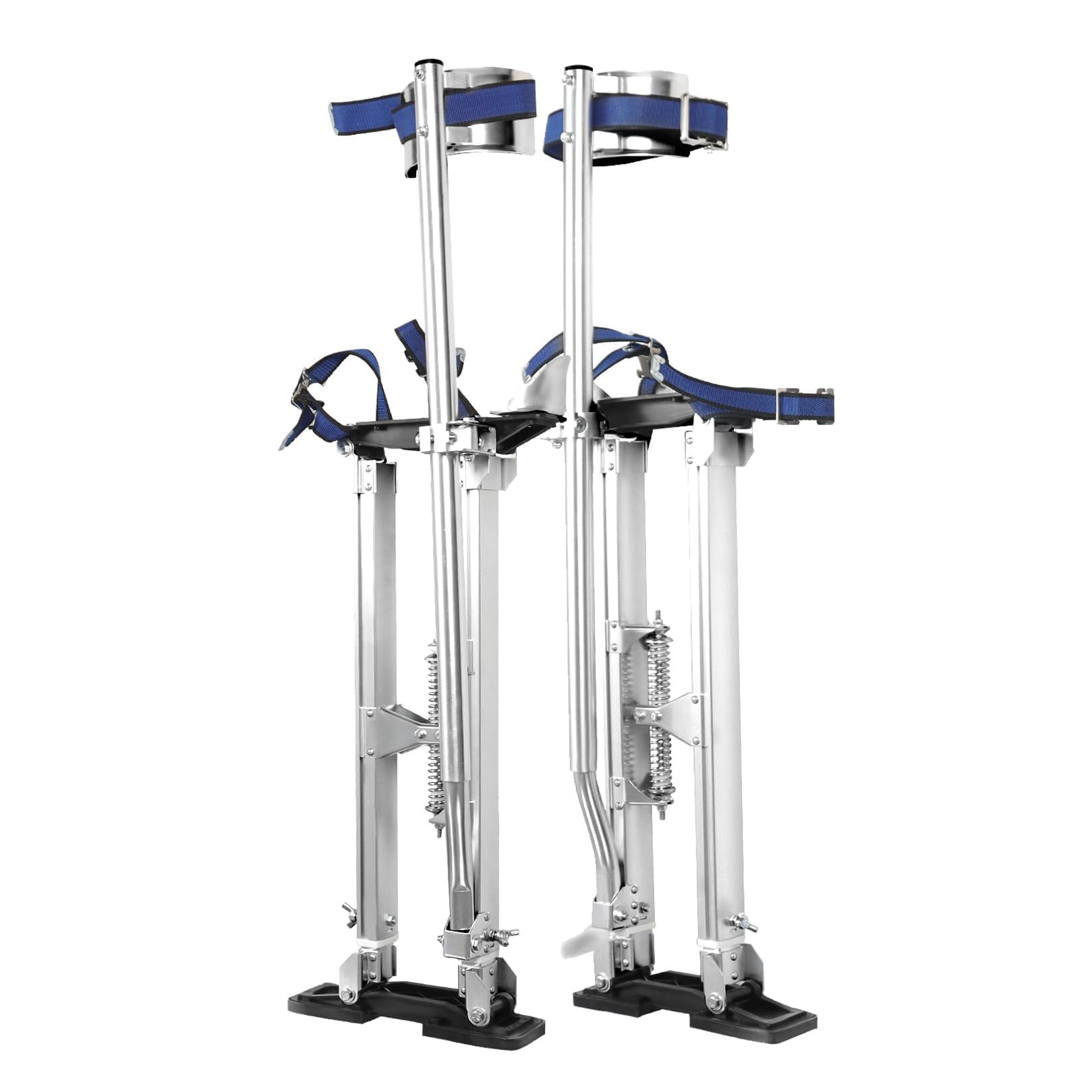 Zancos de yeso de aleación de aluminio de 61 cm a 101 cm para trabajar en lugares altos | Plateado, compatible con recortes de arbustos altos, cinta de yeso, pintura, limpieza