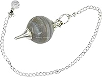 Vista 29 de Amazing Gemstone Carnelian Crystal Ball Pendulum for Divination - Dowsing Pendulum Necklace with Chain and Quartz Bead for Reiki Healing and Crystal