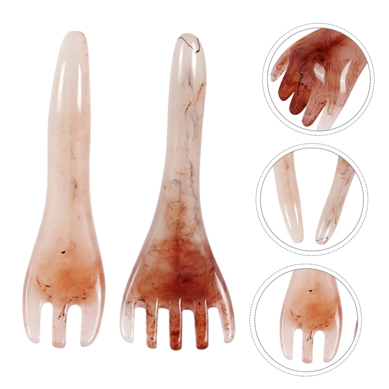 4piezas Cepillos de Masaje para Cabeza de Resina Peine Manual Guasha para Cabelludo Herramienta de Masaje de Cabello para Hombres y Mujeres