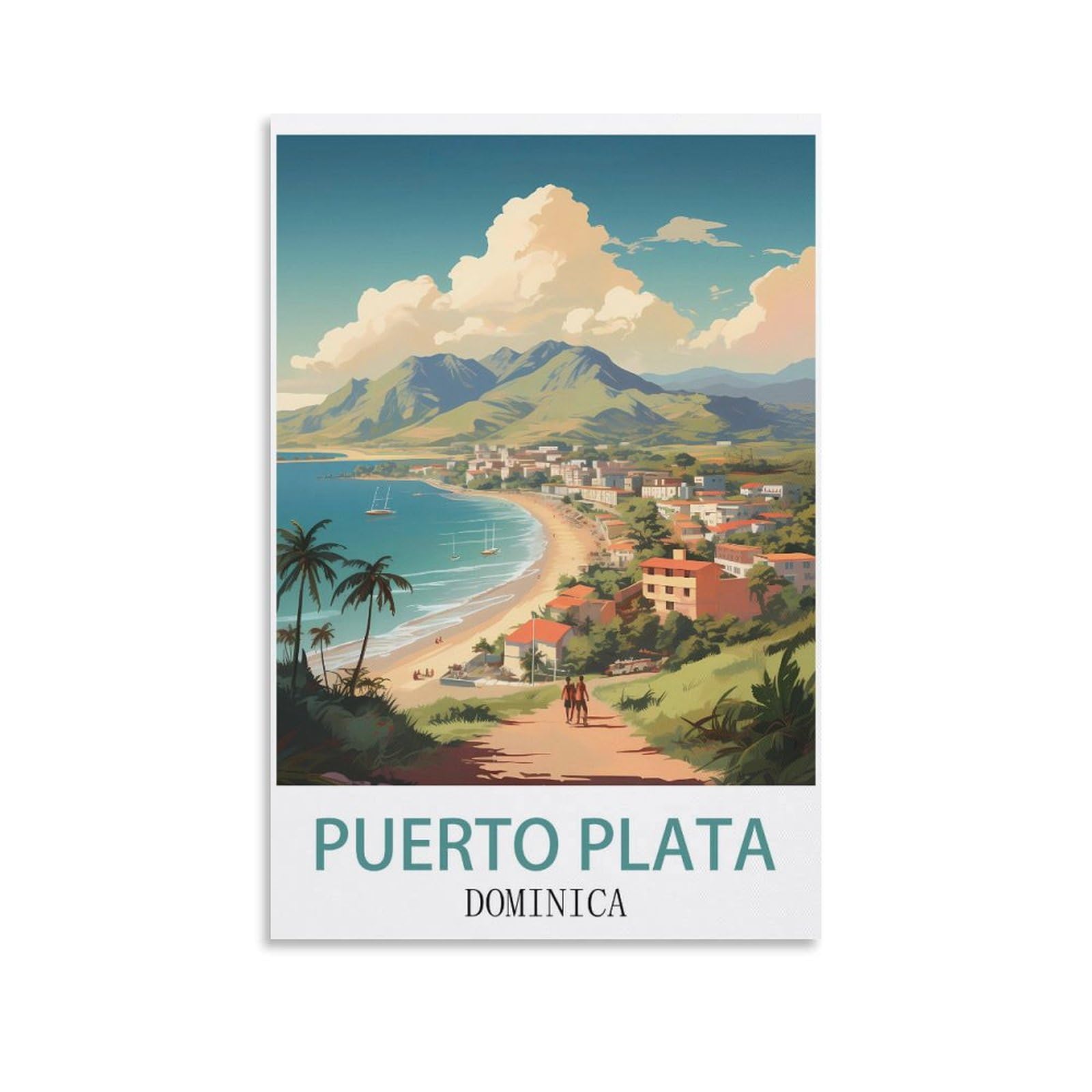 EZMLFA 5D Diamond Art Kits for Beginner,Puerto Plata Dominica,Diamond Picture Art for Beginner, DIY Gem Cross Stitch Creative Gift Home Wall Decor 30x40cm