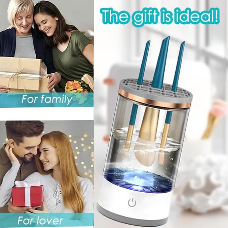 Electric Makeup Brush Cleaner Machine, 2025 Upgrade Cosmetic Brush Cleaner, Deep Cleaning All Types of Brushes, Keeps Brushes Hygienic and Skin Healthy - Image 7