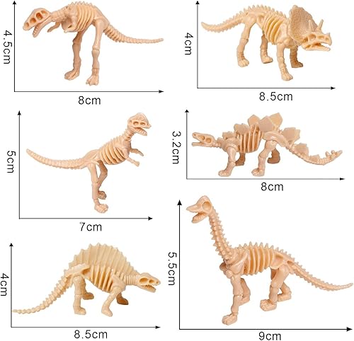 Miniatura 9 de UPINS 24 piezas de juguete de esqueleto de dinosaurio de 3.5 pulgadas surtidas figuras de dinosaurios y esqueletos fósiles de dinosaurios con caja