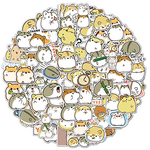 100PCS Hamster Stickers Japanese Sanrio Stickers Cute Animal Stickers Kawaii Laptop Stickers Vinyl Waterproof Stickers for Water Bottles Luggage Skateboard Decor