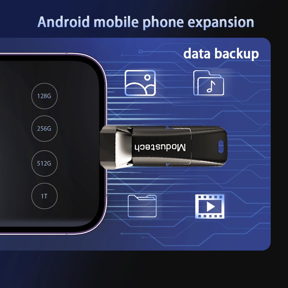 ModusTech SSD esterno USB-A e USB-C Dual USB Fast External SSD USB 3.2 | 3 anni di garanzia | Unità a stato solido portatile per Mac, PS4, Xbox X/S, PC, iPhone 15/16 | Design Flip-Cap (oro, 128 GB)