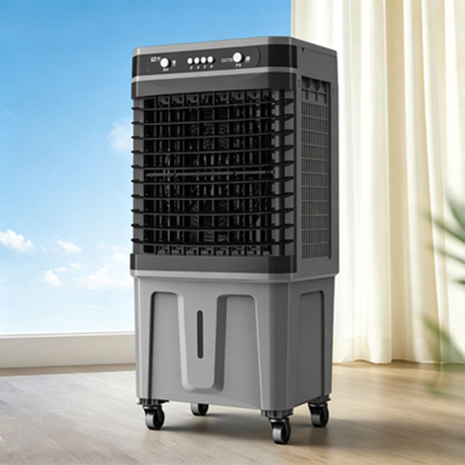 Evaporative Air Cooler, Portable Mobile Water Cooling Swamp Cooler